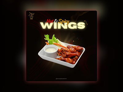 Hot🔥& Spicy🥵. . WINGS..! branding food graphic design post