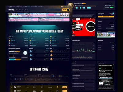 Listing and Airdrops app blockchain crypto cryptocurrencies dashboard exchange finance fintech homepage landing landing page online platform ui ux web web design web ui website