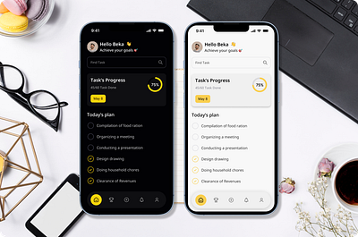 TO DO app clean design darkmode goals lightmode minimalism mobile task management to do tracking ui ux