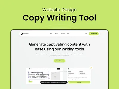 Content generation tool UI design ai content genration copy writing creative design creativity design hot trending product minimal design mockup trending ui web ui ui design ux web design website