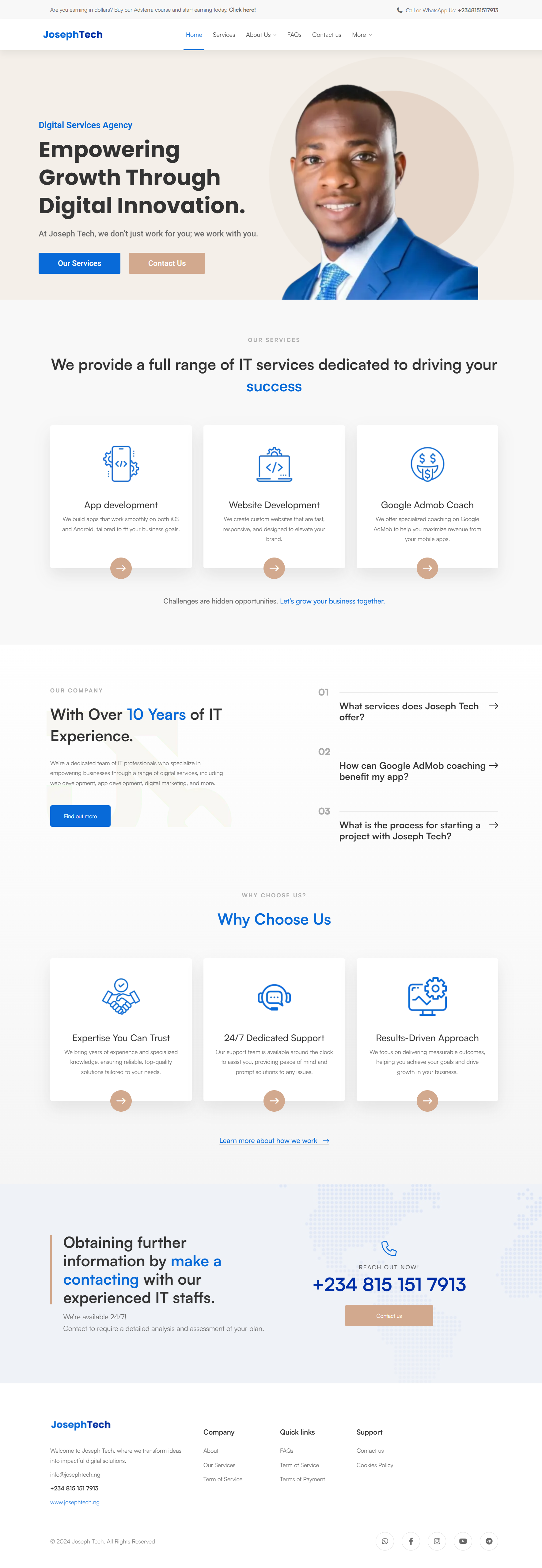 JosephTech (Digital Services Agency) - Website Development logo ui ux web design web development website development