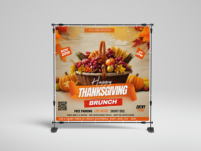 Thanks Giving Brunch Flyer flyer flyer tamplate graphic design poster design thanks giving thanks giving flyer