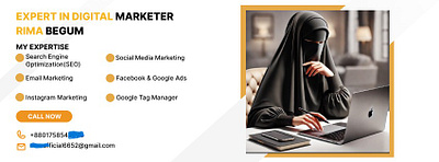 "Your Trusted Digital Marketing Partner – Rima Begum" advertising banner design digitalmarketingexpert emailmarketing facebook cover design facebookads googleads googletagmanager graphic design instagrammarketing marketingstrategy seo socialmediamarketing ui