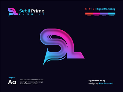 Digital Marketing - Sebil Prime Lumning Logo Design branding digital logo digital marketing graphic design icon l logo lasthusain letter logo logo design logo designing logo maker logo type marketing p letter s letter spl letter logo spl logo symbol typography