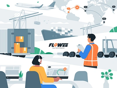 Flowee - Logistic & Shipment admin branding cargo crm delivery delivery admin flowee introduction logistic logistic dashboard logo nurdiansyah packing parcel professional shipment shipment dashboard trace tracking tracking dashboard