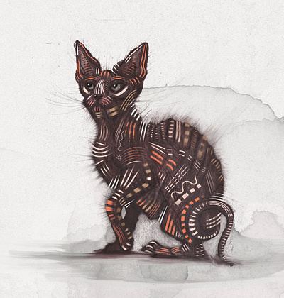 Sphinx cat (2019) design draw dribbble emblem graphic illustration russia symbol сat