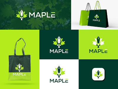 Maple Logo | School Logo | Education Logo Design book logo branding course design eco gradeint graphic design iconic iconic logo identity illustration leaf logo learn logo logo design modern natural logo pentool school logo