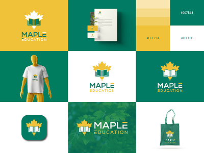 Maple Logo | School Logo | Education Logo Design book branding cannvis design education education book flower gradeint graphic design iconic identity illustration logo logo design maple leaf maple logo modern pen ui