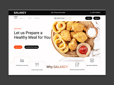 Galaxcy Food Landing Page Design