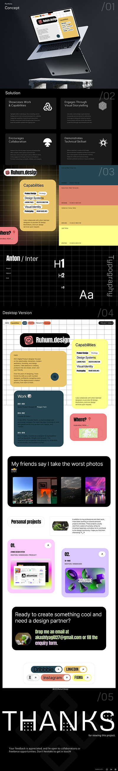 Portfolio design graphic design landing typography ui ux