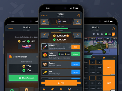 789FLY - Telegram Mini App crash game gambling game mobile design product design telegram telegram bot telegram mini app uiux