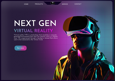 Virtual Reality Website Protfolio Design 3d app branding design figma graphic design illu illustration logo typography ui ux virtual reality website