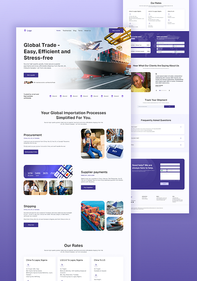 Import and Export Website Landing Page Design clearingandforwardingwebsite importandexportwebsite websiteuidesign