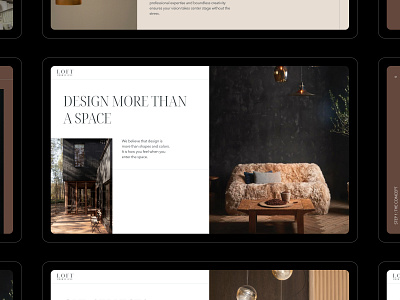 Loft31. Design more than a space branding decor design furniture graphic design interior design presentation ui