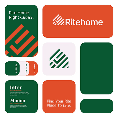 Ritehome animated visual identity animation bento brand board brand identity branding construction home logo house logo logo animation logo design minimal modern motion motion graphics presentation real estate right logo visual identity