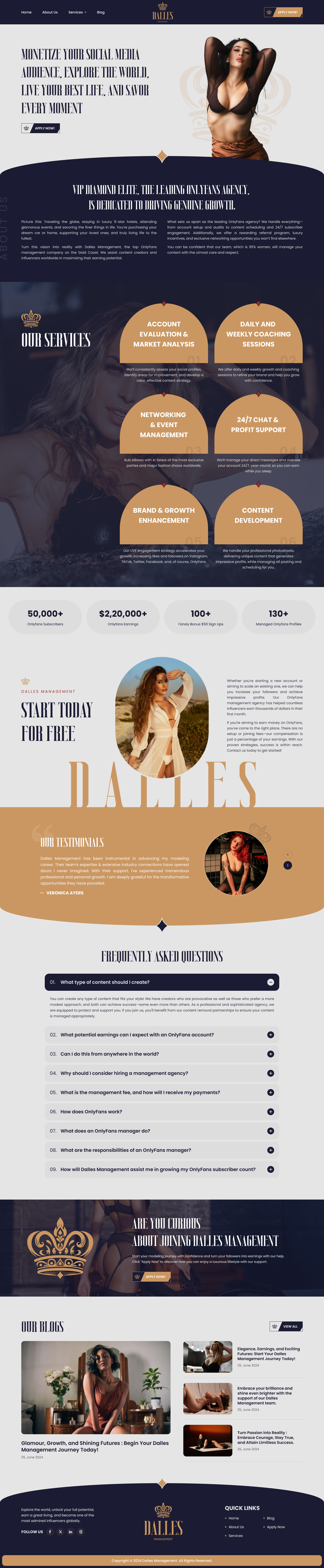 Example of Creator & Agency Website Design