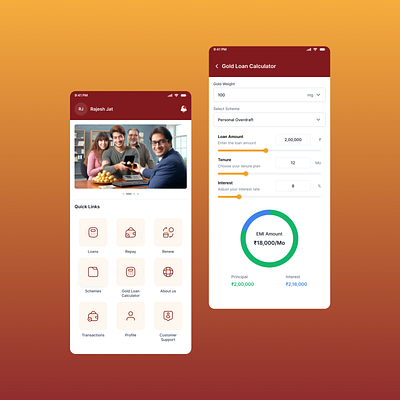 Gold Loan App UX/UI Design app design ui ux