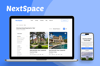 Real Estate Web Platform - NextSpace custom web design luxury real estate design property proptech real estate real estate platform real estate web design real estate website ui uiux uiux design ux web design