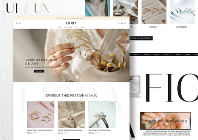 FIORA - Jewrlary Minimalist Design aesthetic beauty shop branding e commerce figma graphic design jewelry logo minimalist website perfume website rings ui uiux desing watch website website design