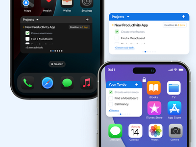 iOS Widget for To-do App mobile app ui ux