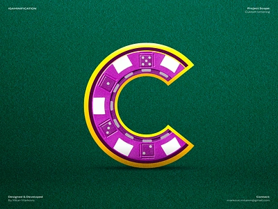 iGamification - Custom letter C bet blackjack branding c casino casino branding casino token design gambling igaming lettering luck money online casino poker chips roulette slots sport betting typography winning