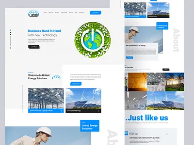 United Energy Solution Website Design 2025 adobe app application design figma modern photoshop post section solar solution ui ui ux united energy us ux web website xd