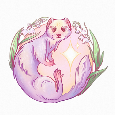 least weasel art digital graphic design illustration logo procreate sticker