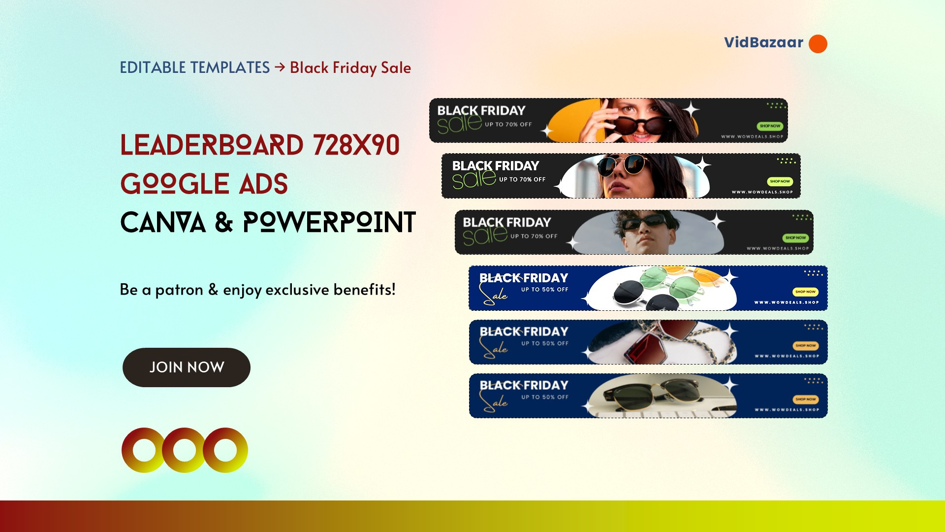 728x90 Leaderboard Ad Templates - Canva & PowerPoint advertising animation banner ads branding canva powerpoint social media ads template