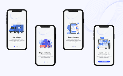 Onboarding Screens for a Logistics Mobbile App logisticapponboarding logisticapponboardinguidesign logisticsappdesign onboardingscreensdesign