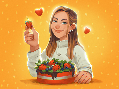 Digital Portrait 2D Illustration Art baker cake character character art chef confectioner design design studio digital art digital illustration digital painting graphic design illustration illustration art illustrator people illustrations portrait procreate team mate tubik team