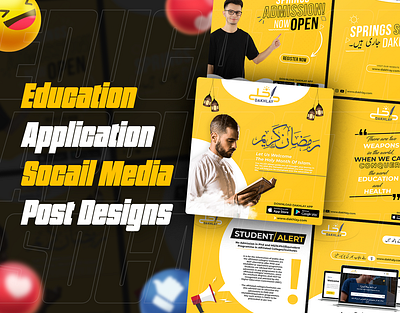 Education App Social Media Posts Designs by Haris Ali adobe illustrator adobe photoshop ads advertising app development social media college design education educational design graphic design mobile app post social media social media posts university