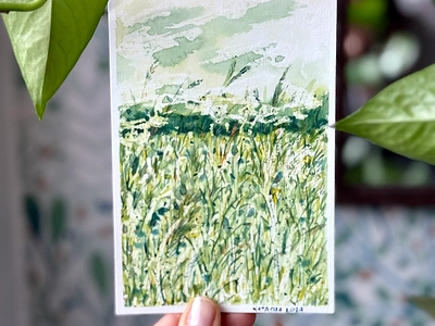 Verdoyant 🍀 - L'alphabet de mon jardin 2024 aquarelle art art journal bonheur botanicals contemplation floral france gouache green haute savoie illustration illustration traditionnel jardin natasha gonzalez paisible pelouse poetic verdoyant vert