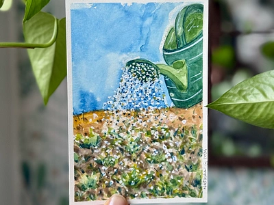 Week-end 👩🏻‍🌾 - L'alphabet de mon jardin 2024 alphabet aquarelle arroser art bonheur contemplation extérieur france gouache green haute savoie illustration jardin jardinier natasha gonzalez paisible petite illustration poetic tranquillité week end