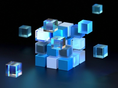 Cubes 3d blender 3d design glass illustration light