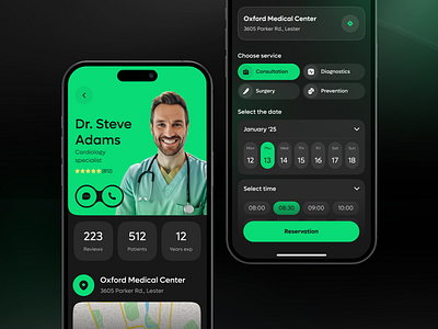 Healthcare, Doctor's info, Сonsultation booking | Mobile App clinical development health healthcare healthtech hospital medical medicine no code no code development nocode patient care ui ui design ui ux uidesign web design web development wellness