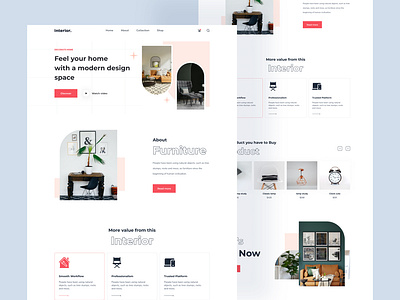 Furniture Landing Page architecture business chair clean design ecommerce furniture interior landing page online shop product shopify sofa store ui ux web web design website