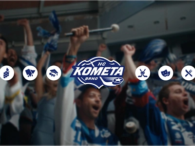 Kometa - digital rebrand animation banners brand branding clean czech design graphic design hockey illustration minimalistic online social media team typography vector