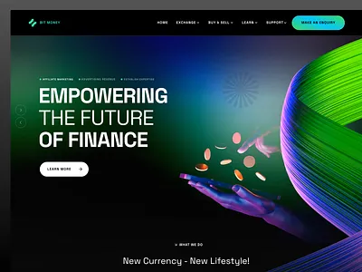 Modern Coin-Based Landing Page Design 💰 bitcoin coin crypto landing page currancy currency exchange digital wallet finance financial app graphic design illustration landing page money techfin trading ui ux wallet web page website design