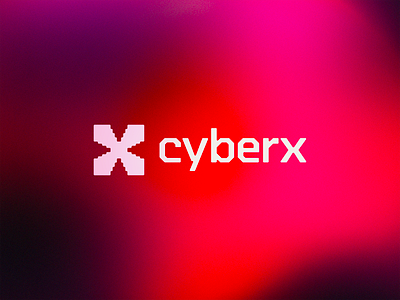 Cyberx – Logo Design branding clouds cyber design flat gradient logo mesh minimal minimalism minimalist pixel red