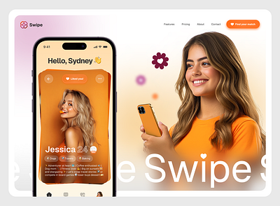 Dating app Landing Page Concept app dating dating app landing landing page ui