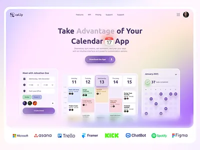 Calendar App Landing Page Concept app calendar calendar app landing landing page web