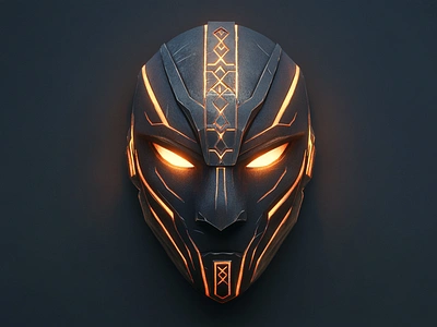 Runed Helmet 3d modelling blender cgi fantasy glowing mask r1n7t0xb runes