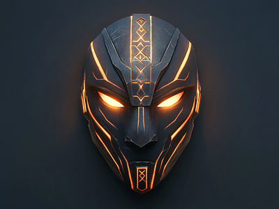 Runed Helmet 3d modelling blender cgi fantasy glowing mask r1n7t0xb runes