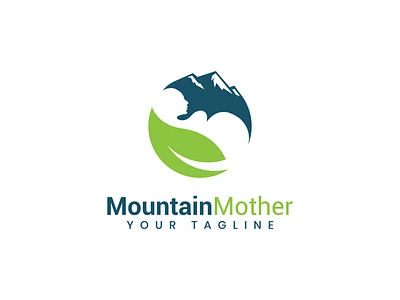 Mountain Mother Logo baby pregnant beauty branding care cute girl graphic design hill iconic logo leaf leaves logo logos minimal best modern logos mother mountain nature women