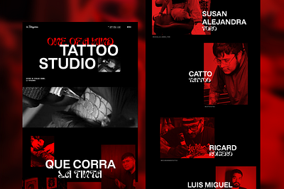 La Tatuajería, homepage animation black development graphic design motion graphics red tattoo tattoo studio ui web web design website