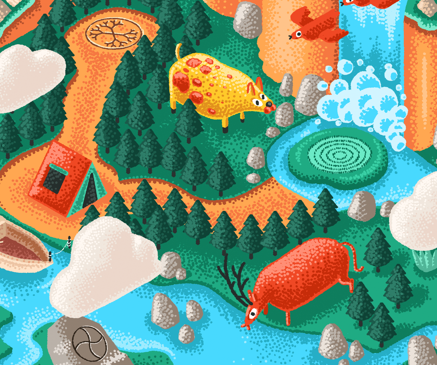 Example of Vector Map Illustrations