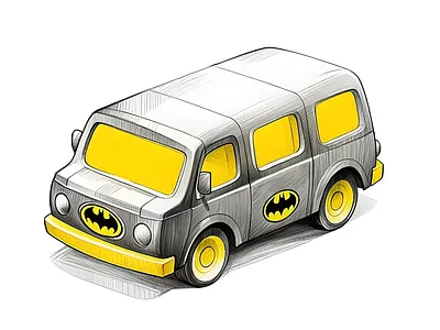 Color Pencil Sketch of Batman Truck 2d batman batman car batman truck car car design car portrait car sketch cartoon character design design digital art digital drawing graphic design handdrawing illustration logo pencil sketch sketch sketching