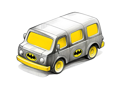 Color Pencil Sketch of Batman Truck 2d batman batman car batman truck car car design car portrait car sketch cartoon character design design digital art digital drawing graphic design handdrawing illustration logo pencil sketch sketch sketching