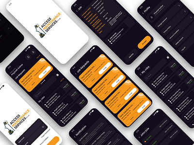 Maintenance Access App - Service Simplified - App UI Design admindashboard appdesign cleanui fieldserviceapp intuitivedesign jobmanagement jobtracker maintenanceapp maintenancemanager mobileappui mobileux modernui servicemanagement servicesolutions servicetracker taskmanagement taskscheduler uiconcept uxdesign workflowmanagement