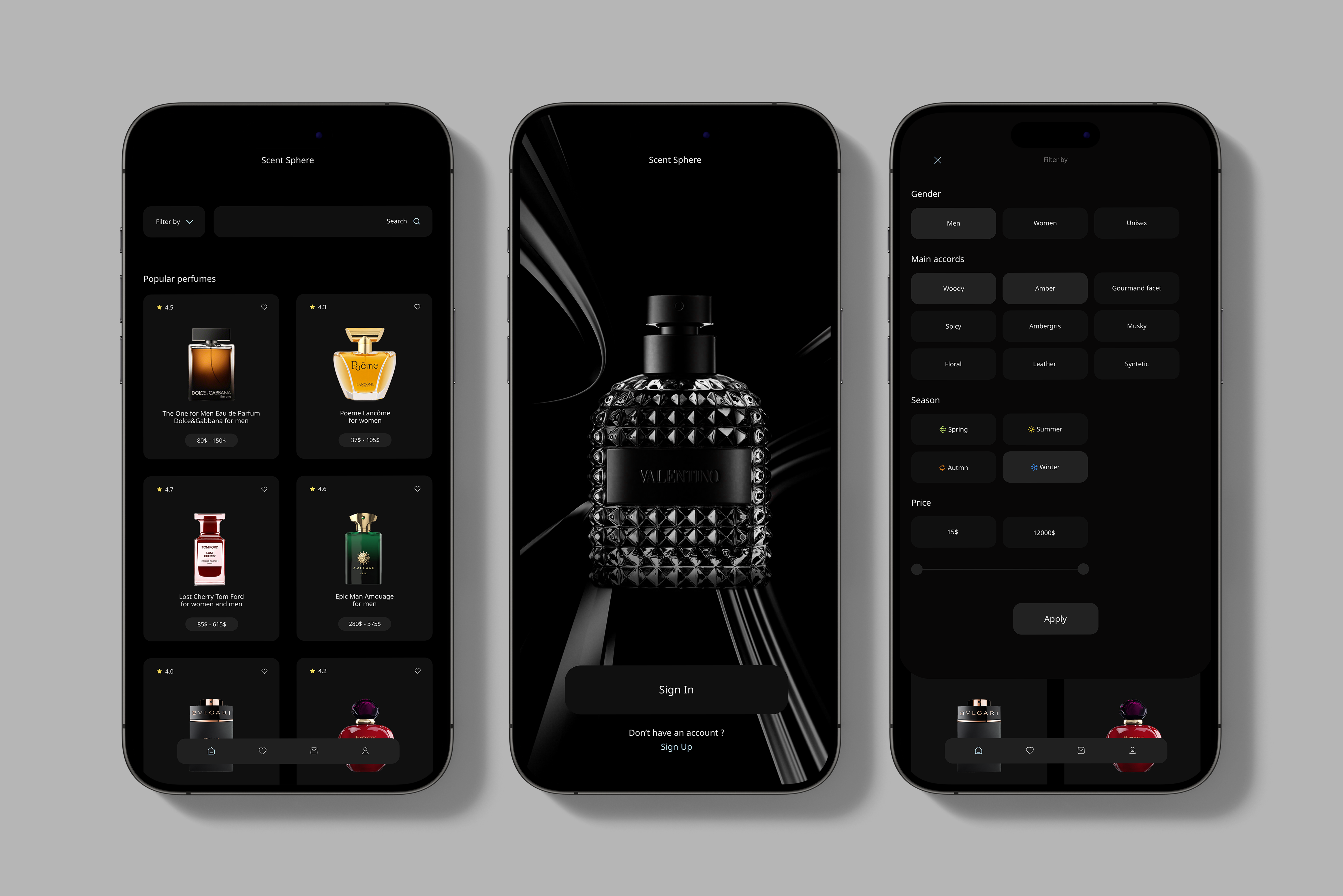Perfume app design app app design fragrance mobile mobile app mobile design mobile ui perfume perfume app perfume shop ui user interface